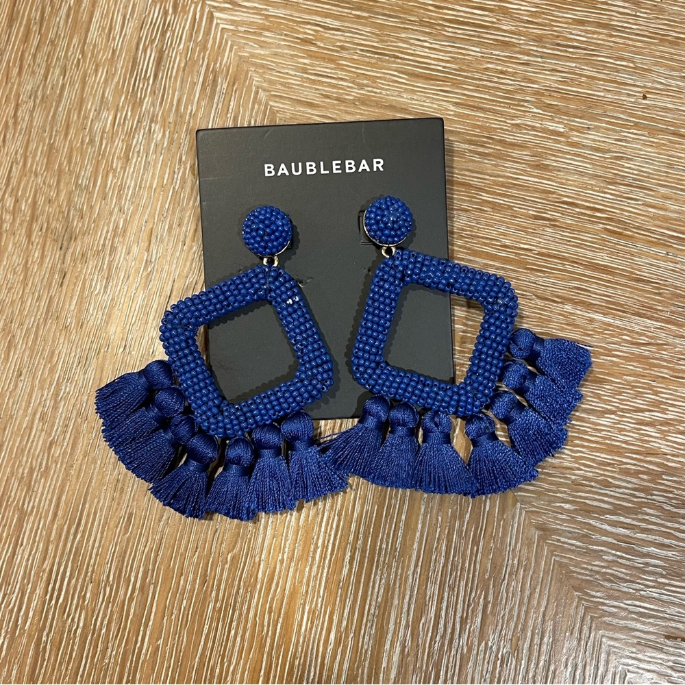 Blue Tassel Earrings